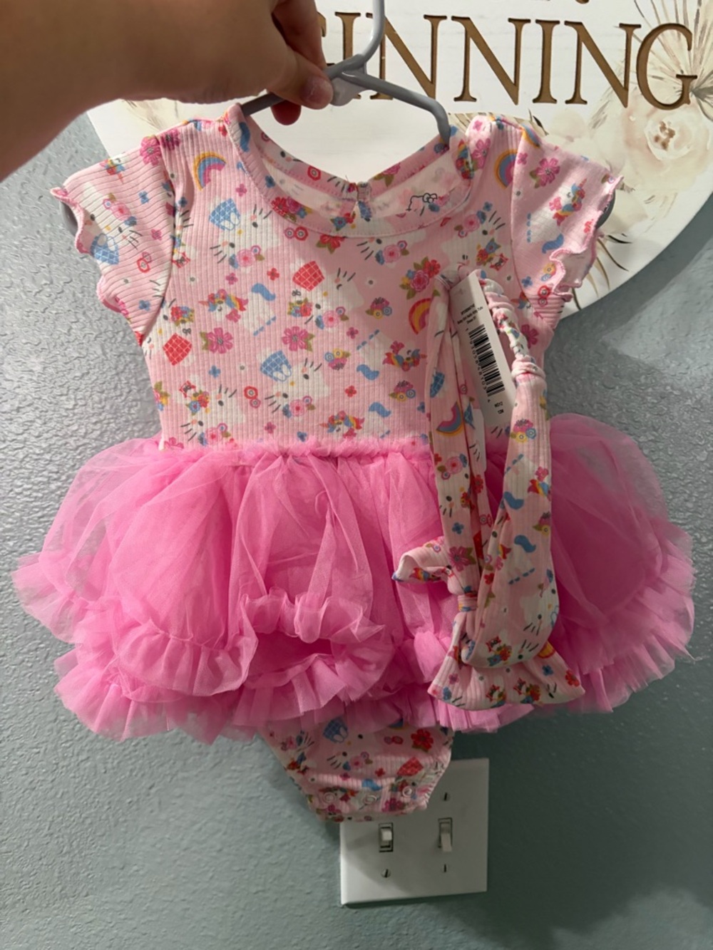 Hello kitty baby girls tutu onsie 12months